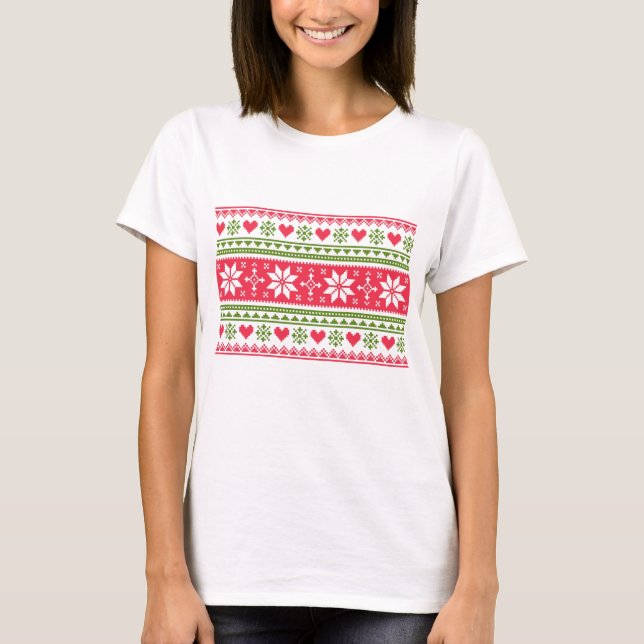 Camiseta Merry Christmas pattern 3 (Frente)