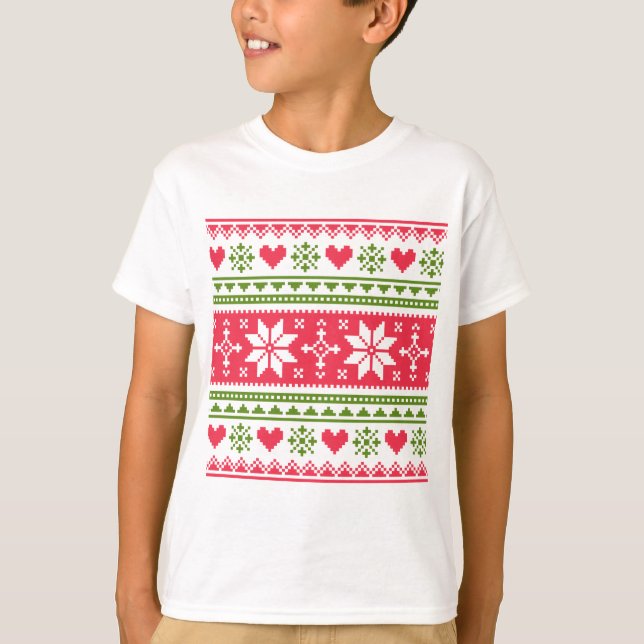 Camiseta Merry Christmas pattern 3 (Frente)