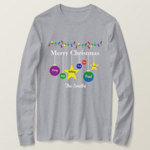 Camiseta Merry Christmas Personalizeable Ornament T-Shirt