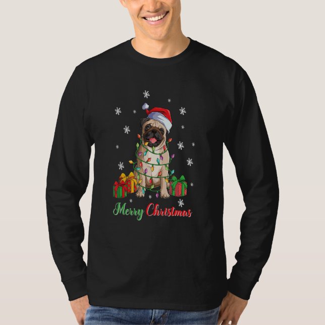 Camiseta Merry Christmas Pug Dog  Ugly Xmas 1 (Frente)