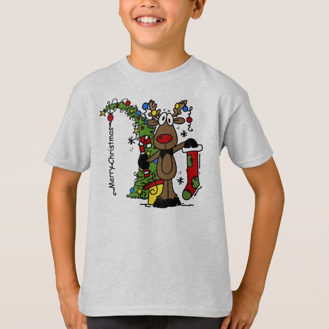 Camiseta Merry Christmas Reindeer (Frente)