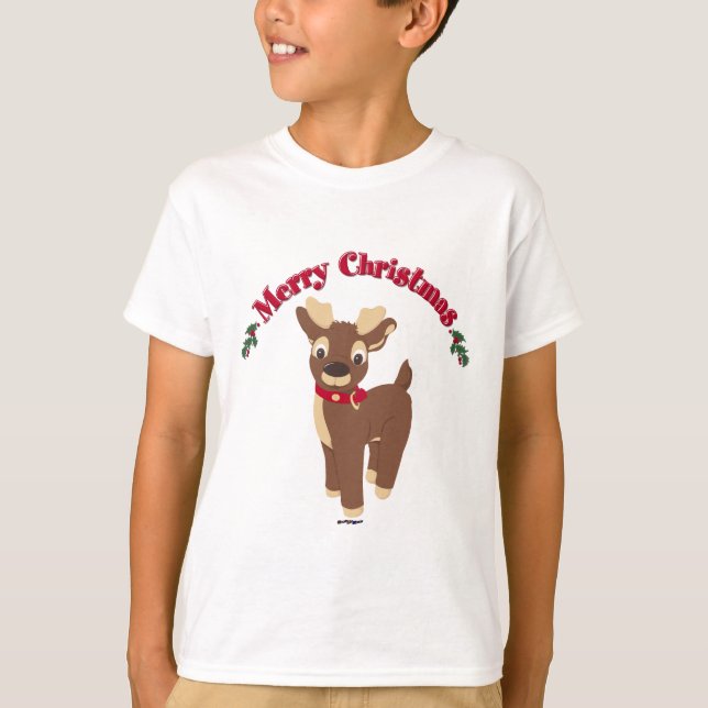 Camiseta Merry Christmas Reindeer (Frente)
