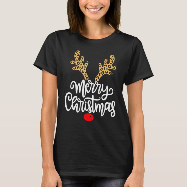 Camiseta Merry Christmas  Reindeer Christmas  Family (Frente)