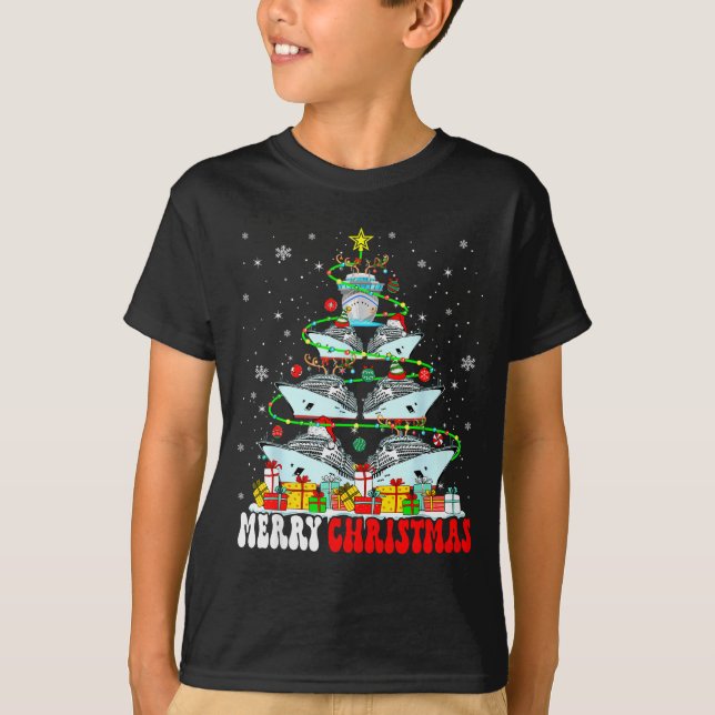 Camiseta Merry Christmas Reindeer Elf Santa Cruise Ships Xm (Frente)