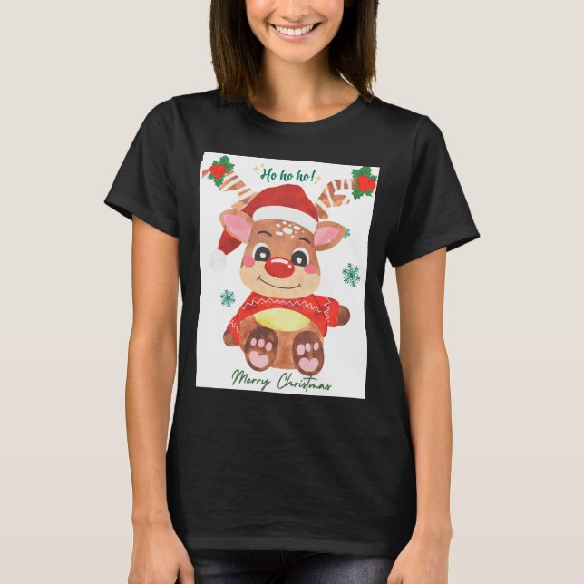 Camiseta Merry Christmas Reindeer Festive Fun Toddler  (Frente)
