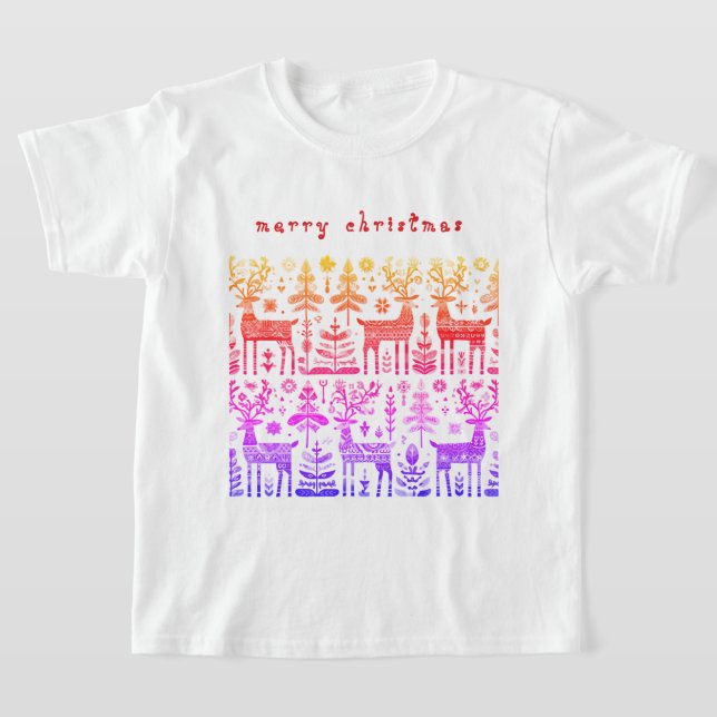 Camiseta Merry Christmas Reindeer T-Shirt (Postura )