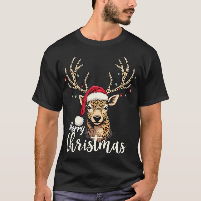 Camiseta Merry Christmas Reindeer Xmas Family Festivities L (Frente)