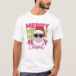 Camiseta Merry Christmas Retro Stacked Text Adult T-Shirt