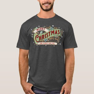 Camiseta Merry Christmas Retro Type angustiado