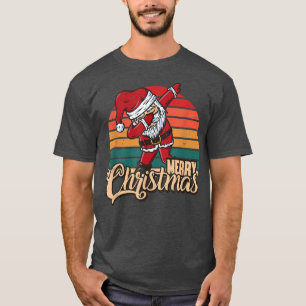 Camiseta Merry Christmas Retro Vintage Dabbing Santa PJs