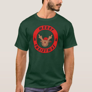 Camiseta Merry Christmas Rudolf rena com baum