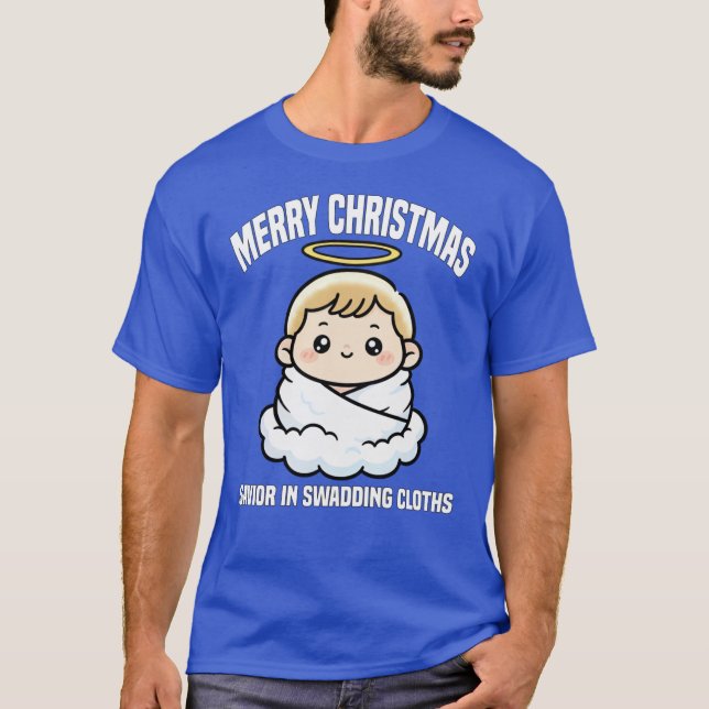 Camiseta MERRY CHRISTMAS SAVIOR IN SWADDING CLOTHS Ba famil (Frente)