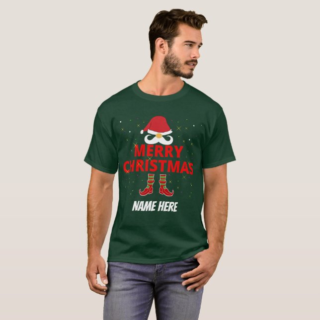 Camiseta MERRY CHRISTMAS T-Shirt PERSONALIZADO (Frente Completa)