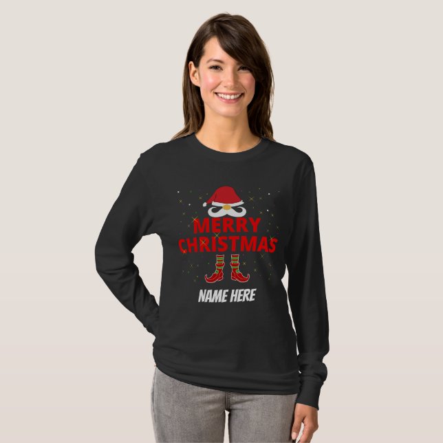 Camiseta MERRY CHRISTMAS T-Shirt PERSONALIZADO (Frente Completa)
