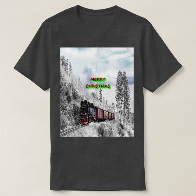 CAMISETA MERRY CHRISTMAS TRAIN (Frente do Design)