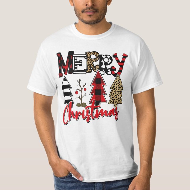 Camiseta Merry Christmas Tree Patchwork (Frente)