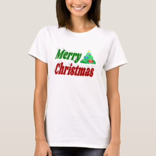 Camiseta Merry Christmas Tree red - Tpografia verde