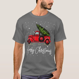 Camiseta Merry Christmas Truck Red With Tree Funny Xmas Paj