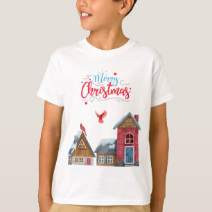 CAMISETA MERRY CHRISTMAS WINTER CAUSA AVES DE CARDINA VERME