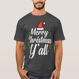 Camiseta Merry Christmas Y'All Christmas PJs Xmas Men Women