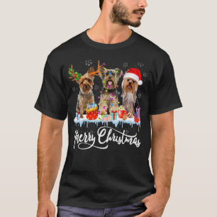 Camiseta Merry Christmas Yorkshire Terrier Papais noeis Rei
