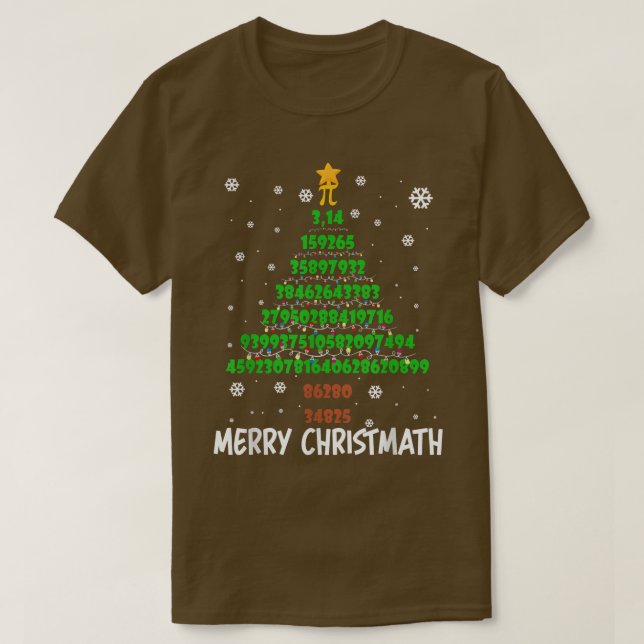 Camiseta Merry Christmath Funny Pi Math Lover Christmas Tre (Frente do Design)