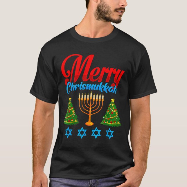 Camiseta Merry Christmukkah Jewish Xmas Christmas Hanukkah  (Frente)