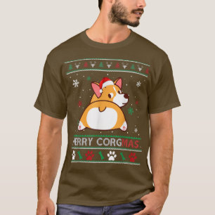 Camiseta Merry Corgmas Merry Christmas Corgi Ugly Sweater F