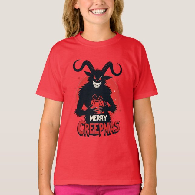 Camiseta Merry Creepmas Krampus Holiday (Frente)