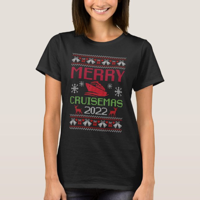 Camiseta Merry Cruisemas 2022 Family Cruise Christmas Funny (Frente)