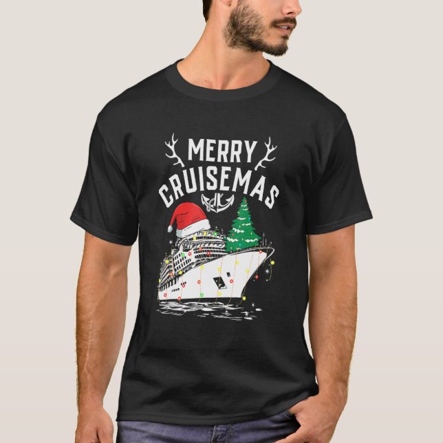 Camiseta Merry Cruisemas Cruise Ship Family Christmas (Frente)