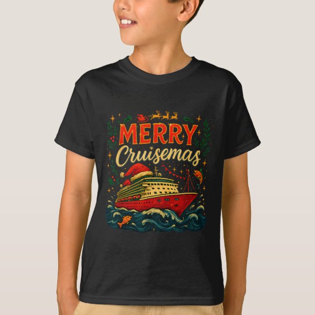 Camiseta Merry Cruisemas Funny Christmas Cruise Vacation  (Frente)