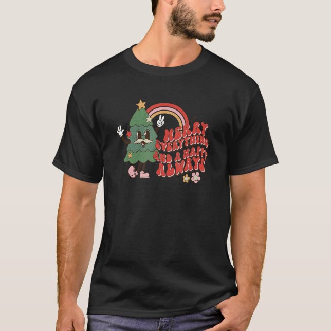 Camiseta Merry Everything and Happy Always  Christmas Pajam (Frente)