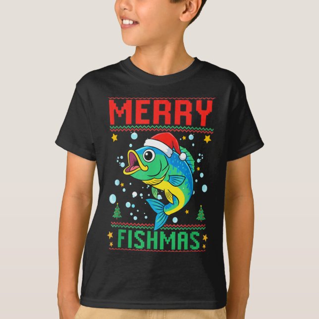 Camiseta Merry Fishmas B Fish Fishing Christmas  (Frente)