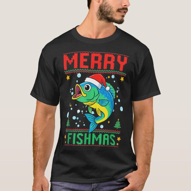 Camiseta Merry Fishmas B Fish Fishing Christmas  (Frente)