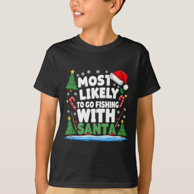 Camiseta Merry Fishmas Funny Fish Santa Bigfoot Christmas F (Frente)