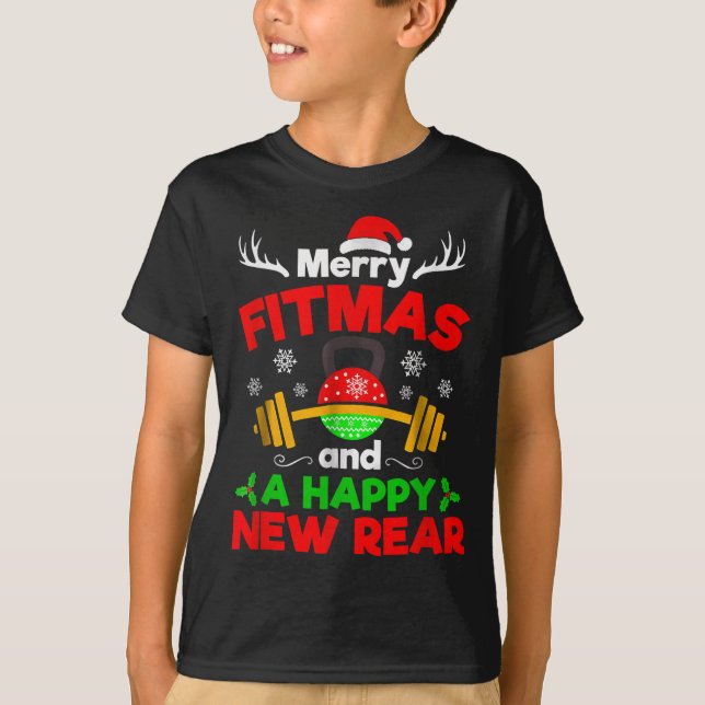 Camiseta Merry Fitmas And A Happy New Year  (Frente)