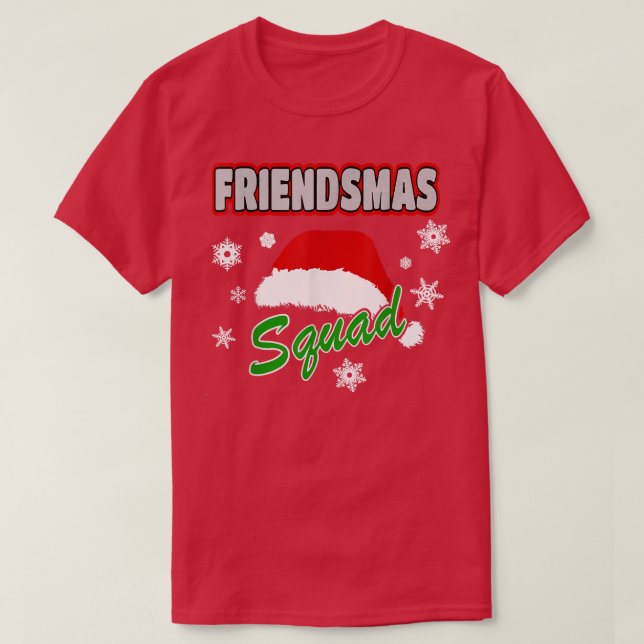 Camiseta Merry Friendsmas Squad Friends Xmas Party  Santa H (Frente do Design)