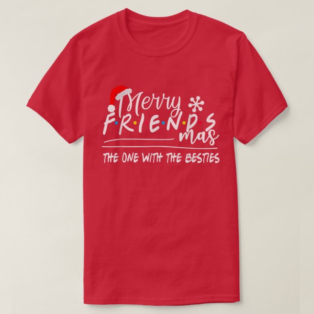 Camiseta Merry Friendsmas The One With the Besties Christma (Frente do Design)