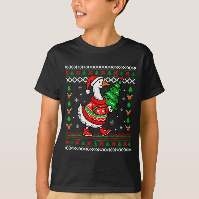Camiseta Merry Goosemas Christmas Funny Family Ugly Xmas Me (Frente)