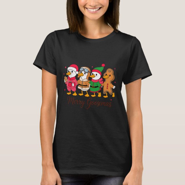 Camiseta Merry Goosemas Cute Festive Goose Christmas  (Frente)