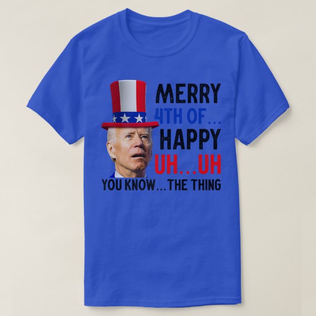 Camiseta Merry Happy 4th Of You Know  (Frente do Design)
