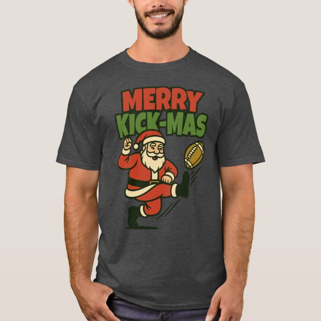 Camiseta Merry Kick-Mas Funny Christmas Football (Frente)