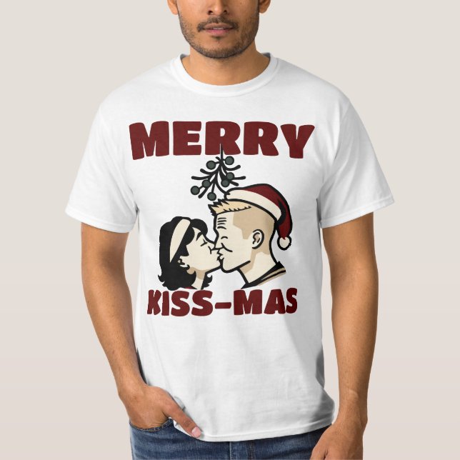 Camiseta Merry Kiss-Mas Christmas T-shirt (Frente)