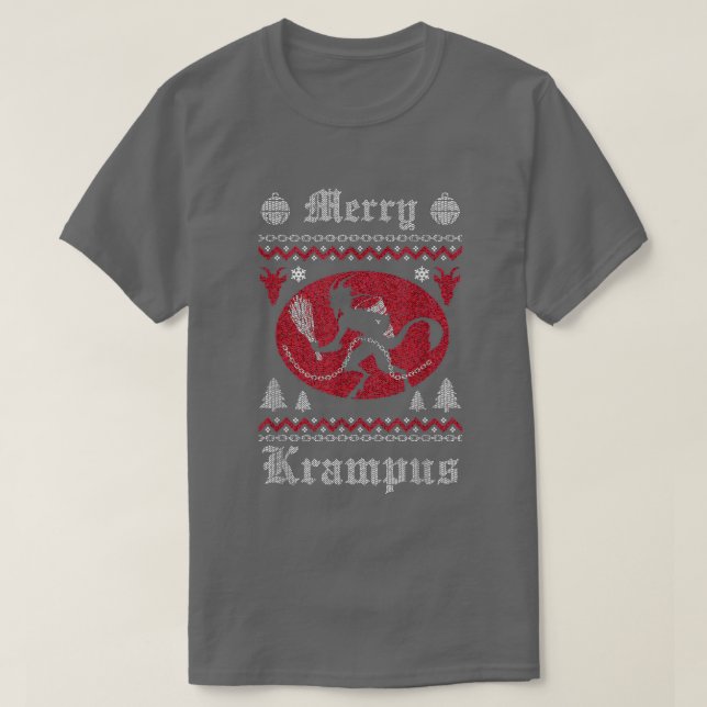 Camiseta Merry Krampus, Ugly Christmas Sweater, Merry Chris (Frente do Design)