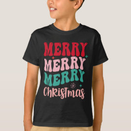 Camiseta Merry Merry Merry Christmas Retro