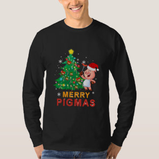 Camiseta Merry Pigmas Christmas Pig Lovers Christmas Tree