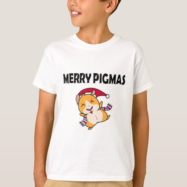 Camiseta Merry Pigmas Face Mask Funny Guinea Pig Christmas  (Frente)