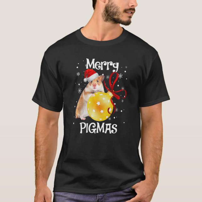 Camiseta Merry Pigmas Face Mask  Guinea Pig for Christmas (Frente)