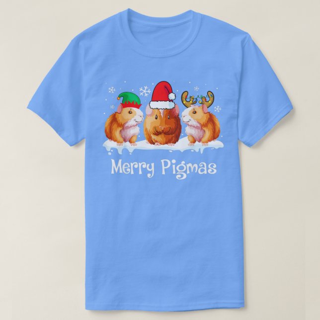 Camiseta Merry Pigmas Funny Guinea Pig Christmas Xmas  (Frente do Design)